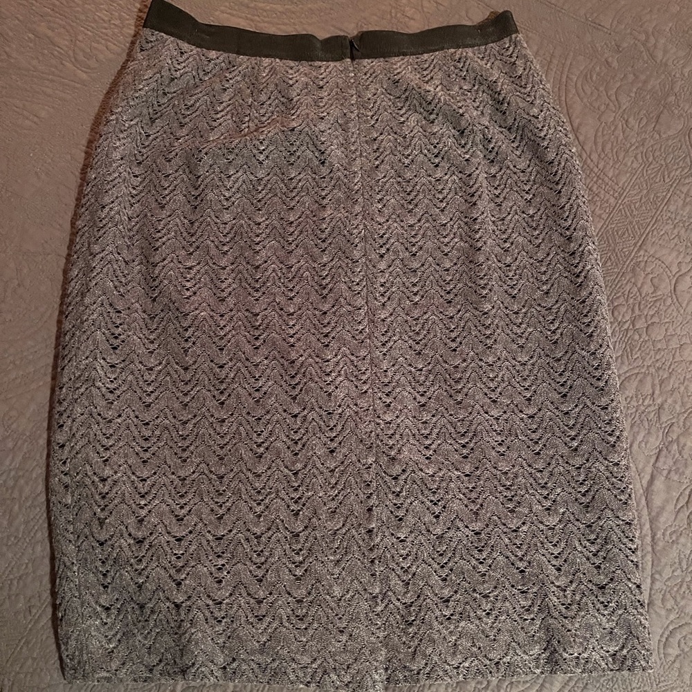 NWT Ann Taylor Straight Woven Overlay Skirt w Black Lining - Picture 5 of 5